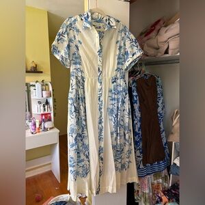 Floral Blue and White Dress